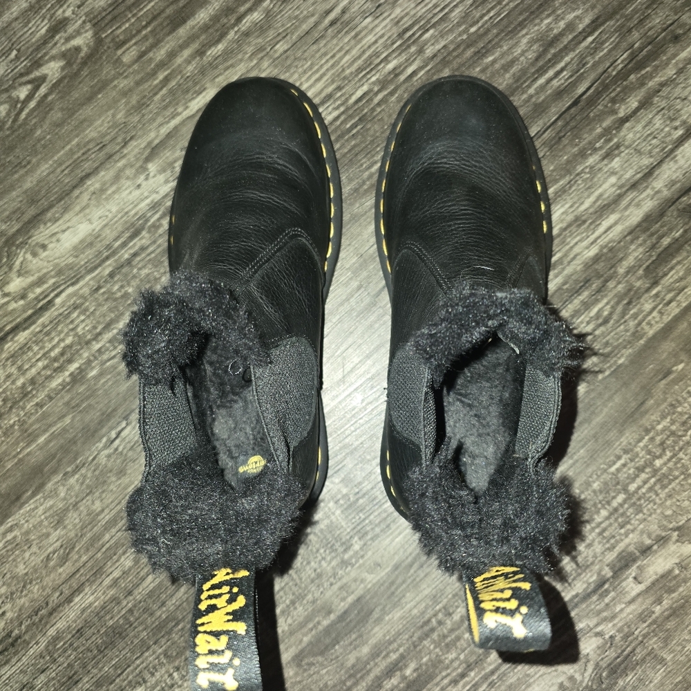 Dr. Martens 2976 Faux Fur Lined Chelsea Boots Sz 8 (7 Mens) - Picture 6 of 11